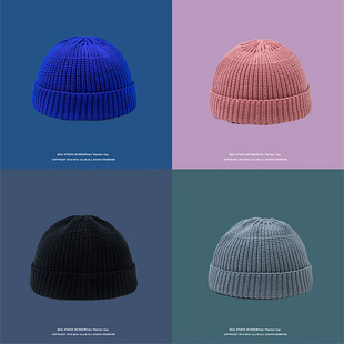 戴上打架没输过 beanie瓜皮帽针织薄帽子黑色地主冷帽男女圆 新款