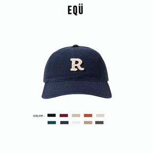 cap美式 baseball 棒球帽字母R韩国情侣软顶鸭舌帽男女 Capital