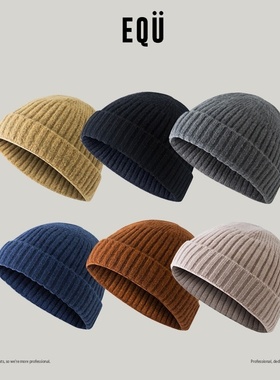 Beanie帽超舒服柔软复古雅痞瓜皮帽秋冬针织帽圆顶毛线帽男女中性