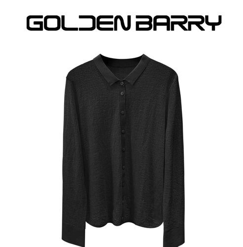 GOLDEN BARRY|241128【半透超细百搭休闲时尚针织轻奢羊毛开衫】