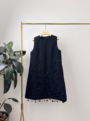 GOLDENBARRY|金和百瑞 307085流苏设计无袖连衣裙