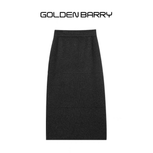 羊毛直筒针织半身裙314047 新品 GOLDEN BARRY金和百瑞2024年冬季