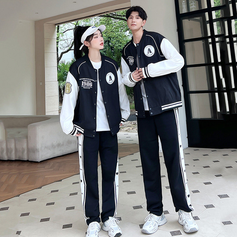 情侣高中学生棒球服外套秋冬装学院风男女运动套装班服校服运动服