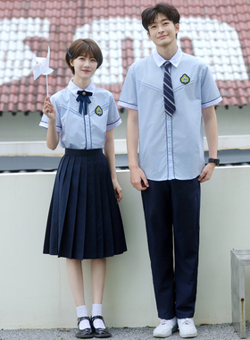 夏季初中学生运动会毕业班服学院风衬衫高中生合唱演出jk校服套装