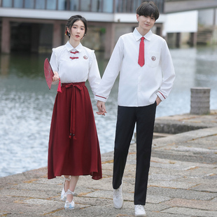 新中式班服初中生学院风古风小学元旦朗诵合唱演出高中生毕业礼服