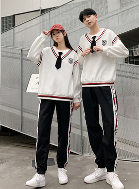 班服初中生秋季假两件长袖卫衣学院风高中生运动会开幕式校服套装