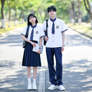 初中高中生高学院风运动会服装 短袖 中小学生毕业班服夏季 校服套装