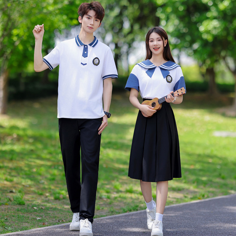 高中学生班服校服合唱演出服毕业服学院风水手制服套装夏季初中生