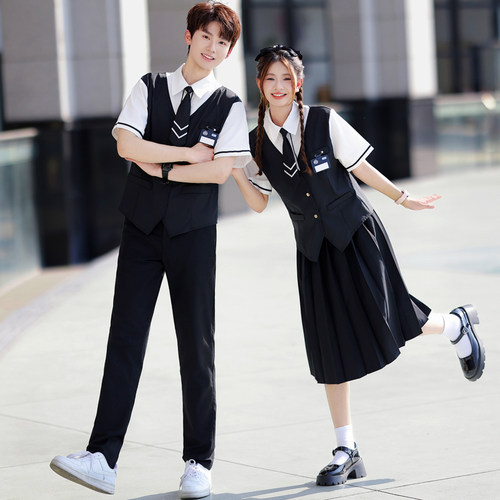 初中小学生jk学院风班服夏季套装假两件高中生舞台诗歌比赛演出服