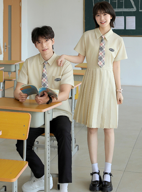 夏季高中生合唱演出服毕业成人礼服学院风初中学生班服JK制服套装