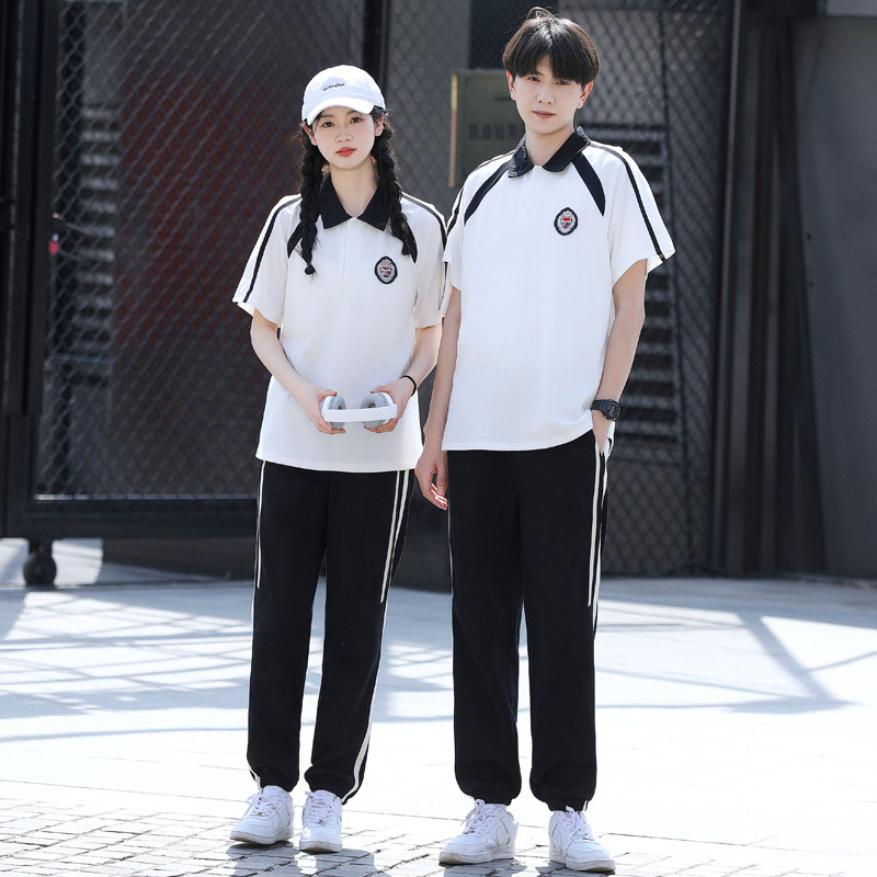 情侣装夏装2025新款短袖T恤初中班服运动会高中生毕业照校服定制