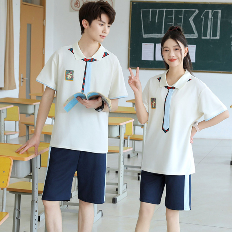 班服小学生初中生夏季短袖运动套装高中生校服毕业照大合唱表演服