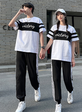 2025新款夏季校服学院风小学生初中高中班服情侣装毕业运动服套装