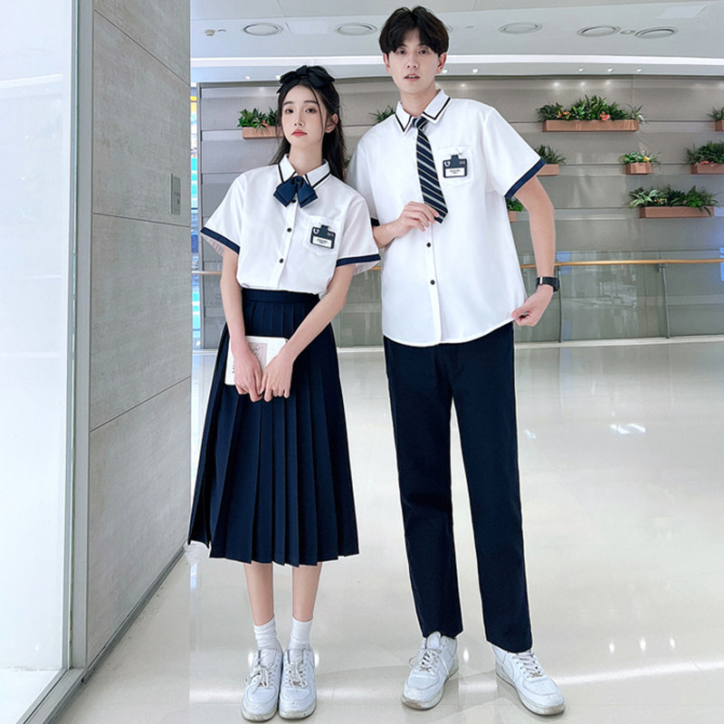 情侣装合唱演出服毕业服学院风夏新款初中高中学生班服套装jk制服