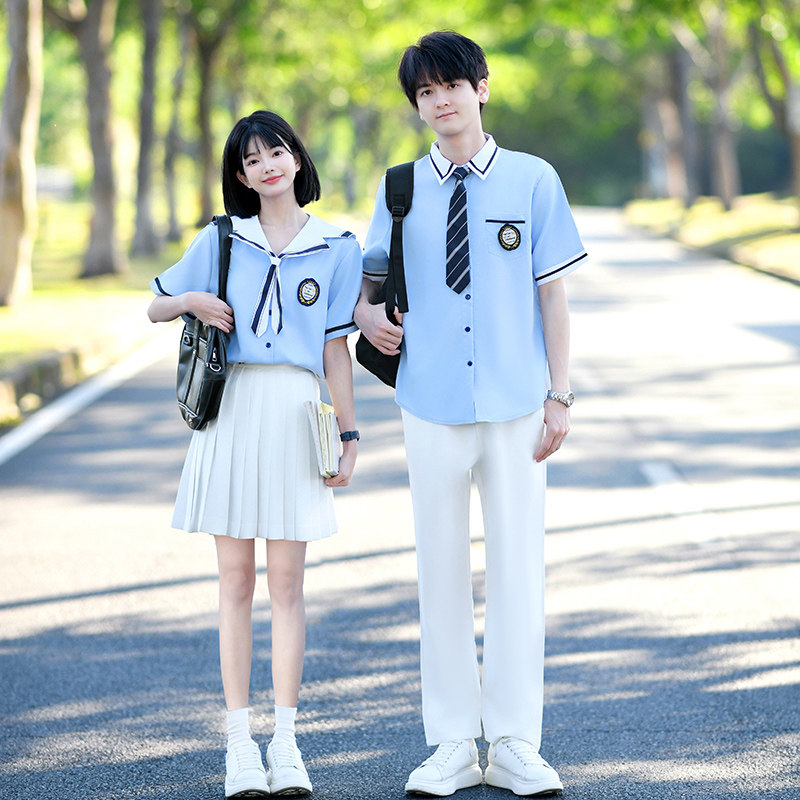 中学生班服衬衫JJK制服表演服夏季初中生毕业照高中生运动会校服