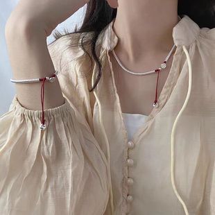 龙年本命年男女纯银原创设计饰品S925平安喜乐银砣钱串子手链项链