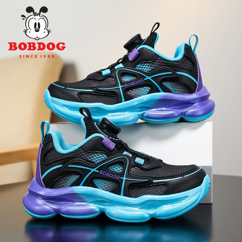 巴布豆男童鞋子2026新款春秋网面透气夏季单网跑步男孩儿童运动鞋