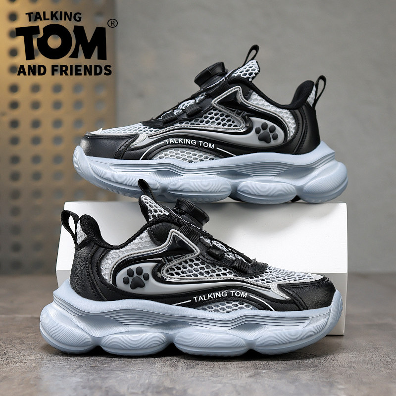 汤姆猫男童鞋跑步夏季单网鞋网面透气中大童男孩运动鞋儿童鞋子潮