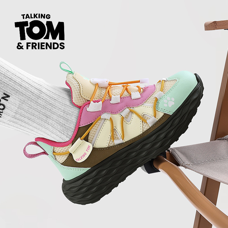 汤姆猫童鞋女童运动鞋透气网面中大童女孩春秋款女童儿童跑步鞋子