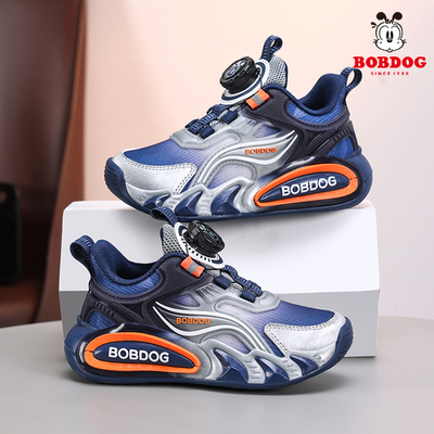 巴布豆男童鞋子春秋款网面皮面中大童篮球鞋跑步男孩儿童运动鞋潮