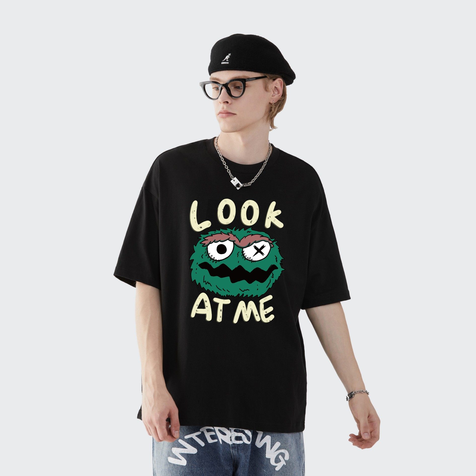 daoz原创日系潮牌街头个性趣味卡通印花情侣男女韩版宽松短袖t恤