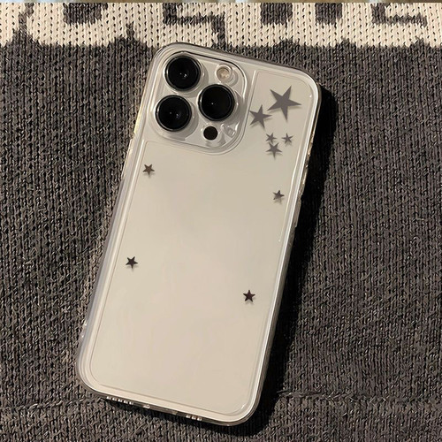 简约星星边男生适用于苹果精孔透明17/16手机壳11清新12promax高级感iPhone11网红13软壳