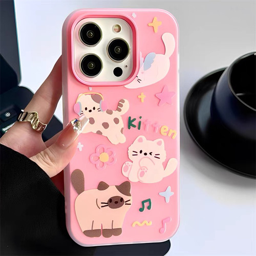 可爱猫猫狗狗插画适用于苹果iPhone15手机壳软壳磨砂15ProMax新款防摔12创意男女款13Pro软硅胶11保护壳ins风