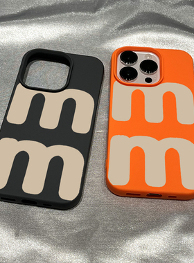 高级简约大字母硅胶软壳适用于苹果15promax半包14p手机壳个性 11/12promax高级xs/xr防摔7p