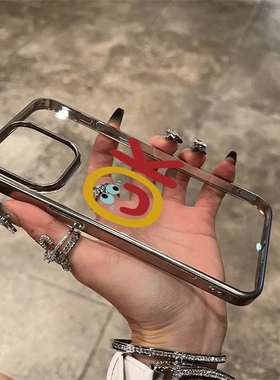 简约彩色线条OK适用苹果16手机壳iPhone15promax新款14pro小众xs/x网红13电镀11防摔12全包8/7保护壳套