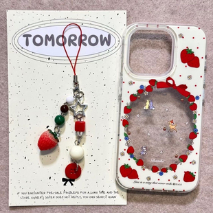 xr防摔7p 12promax高级xs 可爱草莓圈波点动物适用于苹果16 17手机壳14透明全包大孔高透11