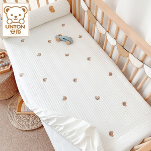 婴儿床笠a类纯棉儿童新生儿宝宝夏季秋冬拼接床全棉垫套罩定制