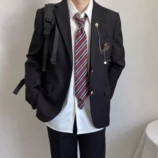 上野西装外套带垫肩系制服学院风外套男校供感dk制服学生西服套装