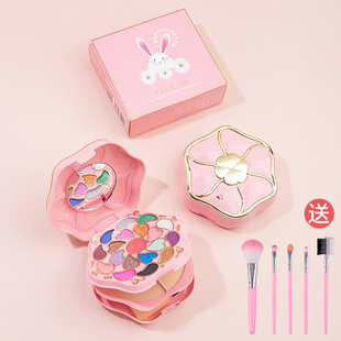 蕾琪化妆盒彩妆盘大人儿童彩妆盒粉饼腮红唇彩眼影组合盘套装送刷
