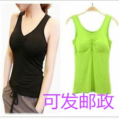 文胸背心 无钢圈带胸垫内搭女纯色中长款 155斤大码 莫代尔修身