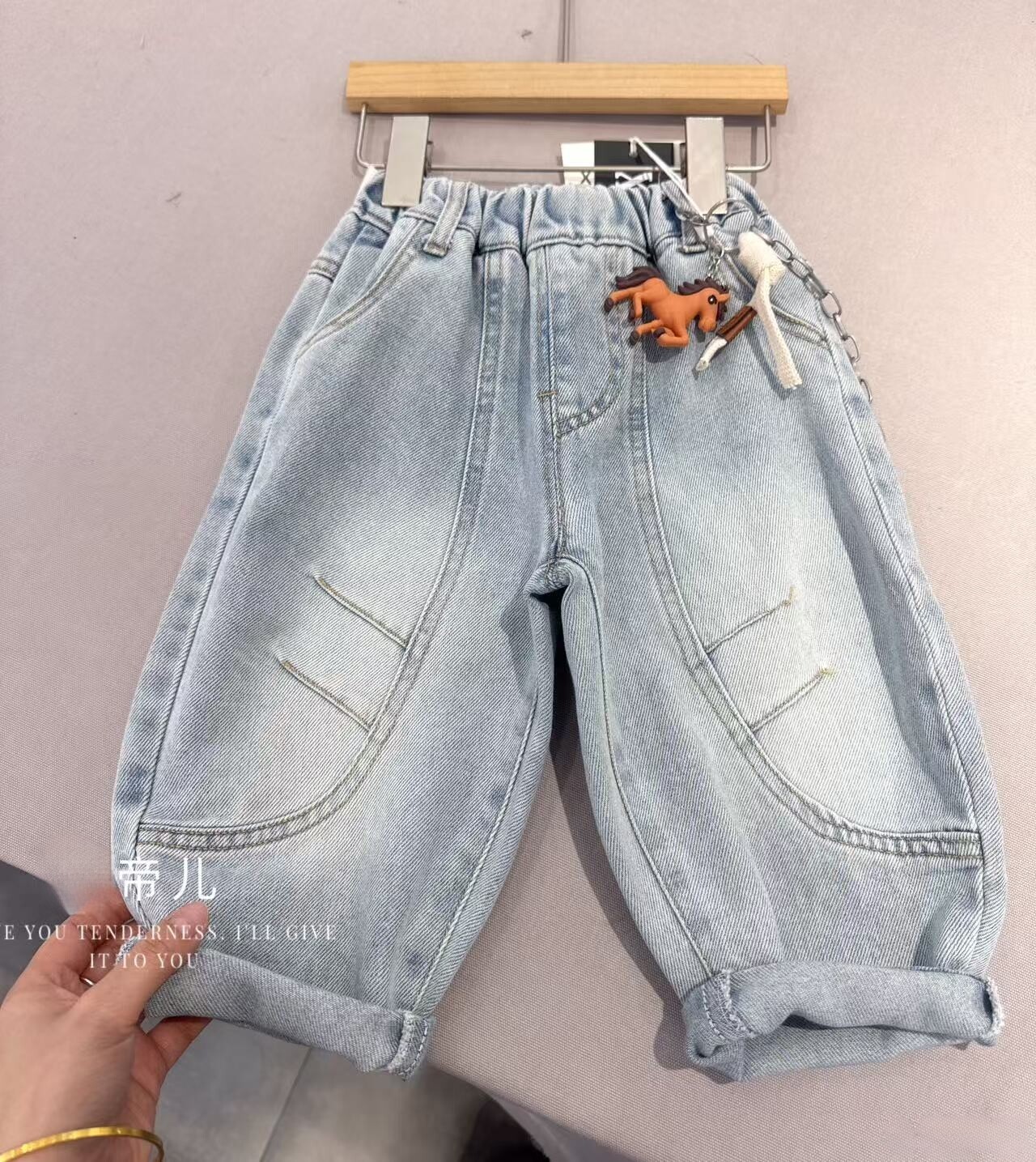 男童潮酷牛仔裤2026春款小童韩版洋气百搭宽松工装版牛仔老爹裤