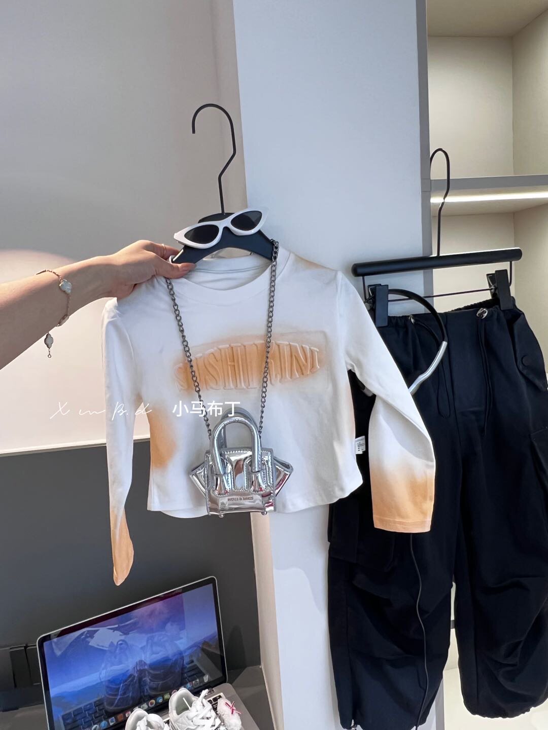 女童辣妹T恤2026春款中小童洋气时髦韩版宽松百搭长袖扎染打底衫