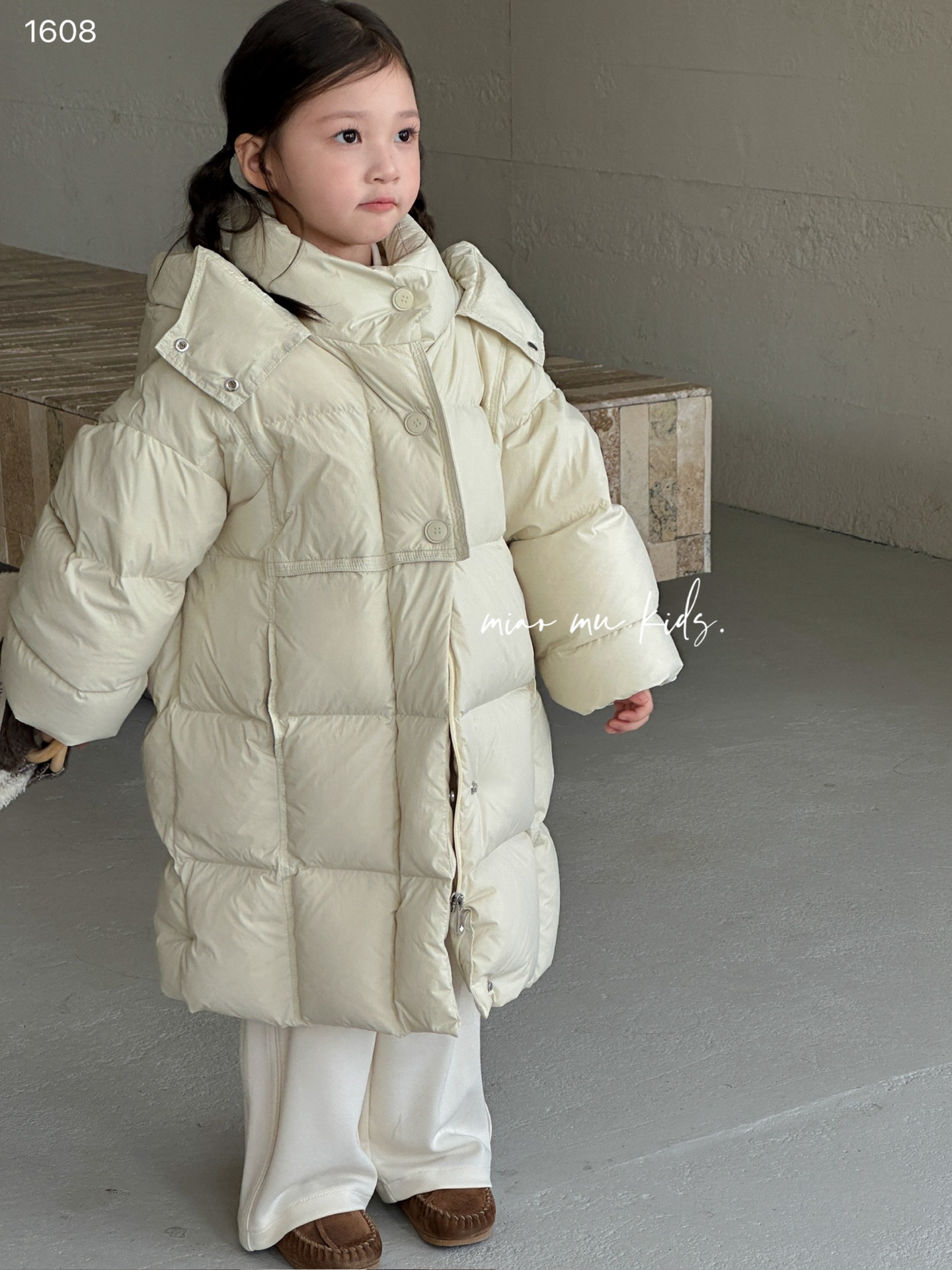 女童中长款大被子羽绒服2025韩版杜邦三防新国标90白鸭绒保暖外套