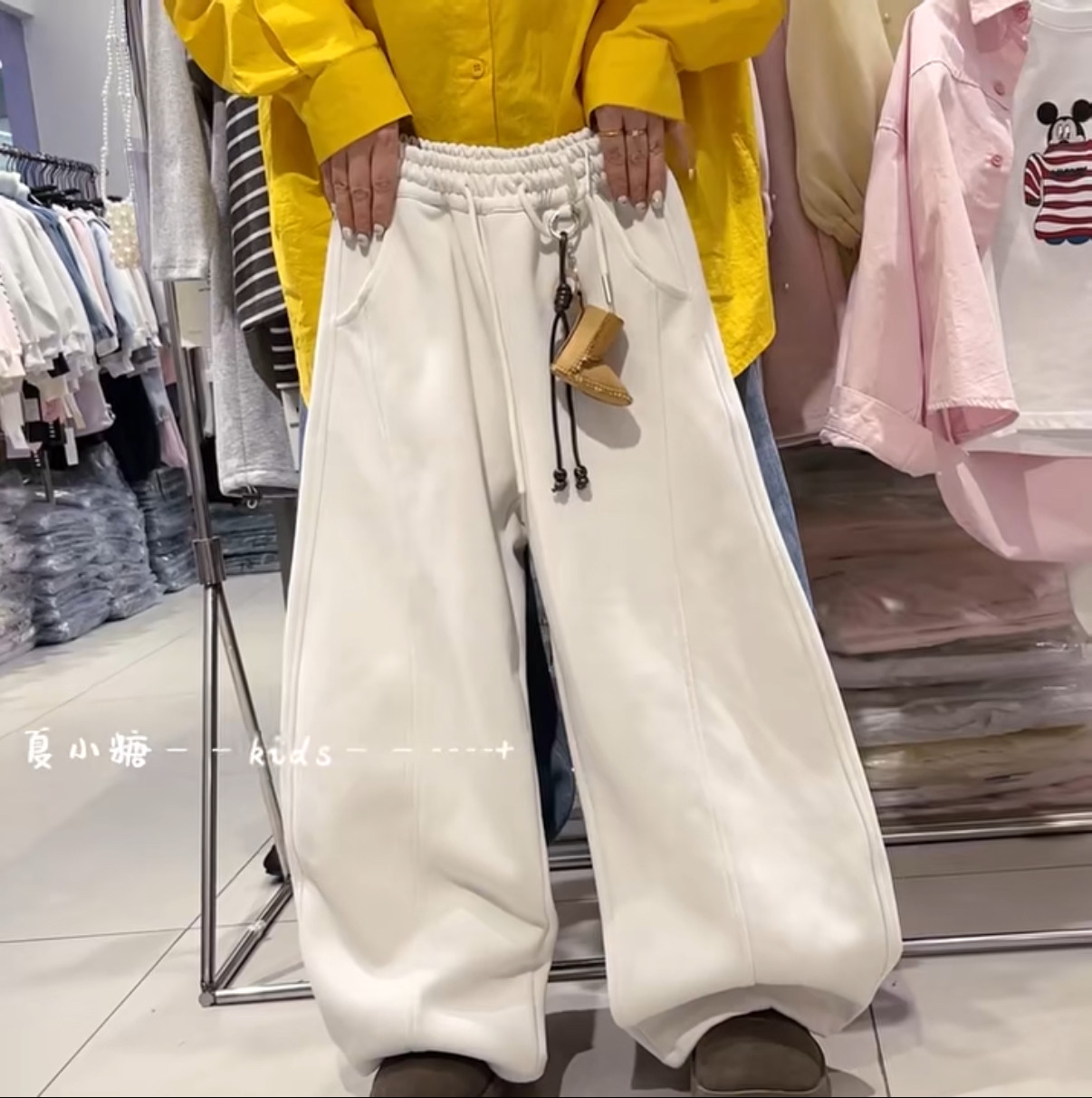 儿童年款洋气卫裤2026春款中大童韩版百搭休闲弯刀裤可抽绳老爹裤,童装/婴儿装/亲子装,运动裤卫裤,淘宝优惠券,粉丝福利购,淘宝优惠卷