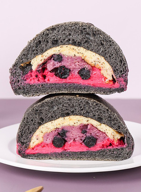 【树莓葡萄乳酪蛋糕米】橡木盾大米面包欧包手作学生早餐饱腹健康