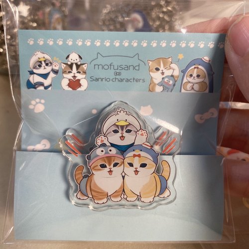 新品Mofusand滴胶款亚克力书夹pp夹湖蓝色系帕恰可爱立牌夹