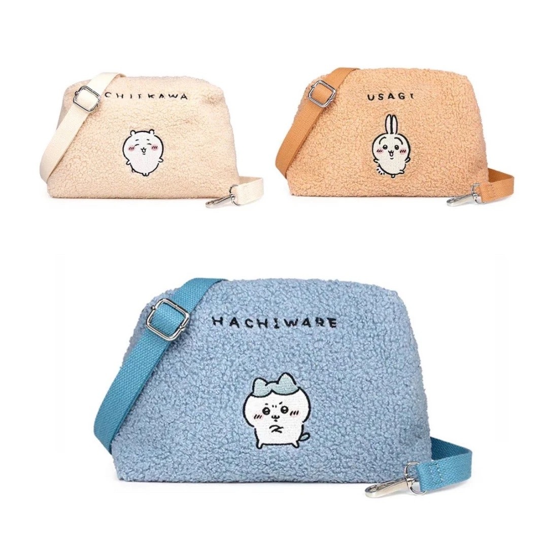 日本chiikawa吉伊卡哇毛绒刺绣单肩包卡通可爱小八乌萨奇斜挎包萌