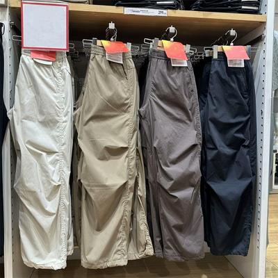 自然腰工装风伞兵裤加绒裤女