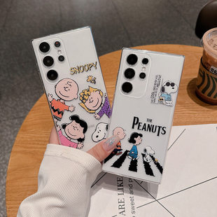 A56 A25卡 S24ultra A42 A36 A37 透明手机壳S26ultra可爱A57 S22 S23 S25ultra 适用于史努比适用于三星S26
