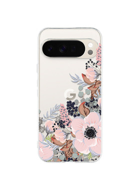 适用于唯美花鸟适用于谷歌pixel10proXL/9pro透明手机壳Google Pixel 10A/9A花朵9pro XL彩绘7Pro/8A花卉6A软