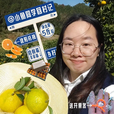 建阳桔柚5斤【尝鲜装】甜桔柚建阳橘柚果肉细嫩汁多地标特产水果