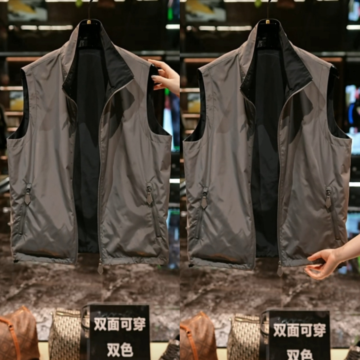 轻奢老钱风立领双面穿马甲春季新款男士时尚商务休闲无袖上衣外套