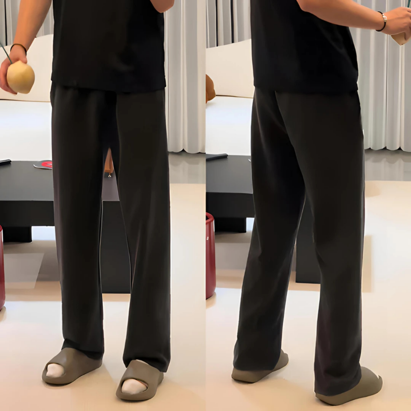 2025秋季高级感复古做旧直筒休闲裤男士简约百搭垂感运动卫裤男女