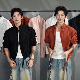 【主播同款】设计师款高级感衬衫男潮牌早秋新款痞帅百搭翻领夹克