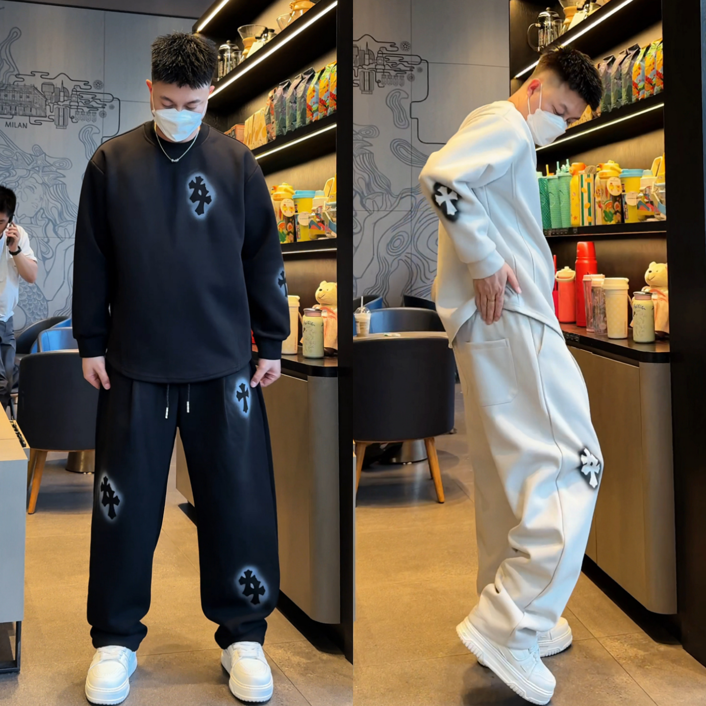 高品质扎染十字架设计感时尚套装