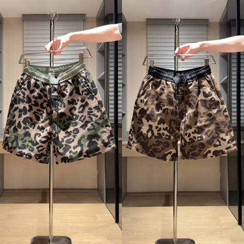 时尚迷彩潮流短裤男士夏季新款高级感豹纹设计短裤情侣舒适高质量 - 封面